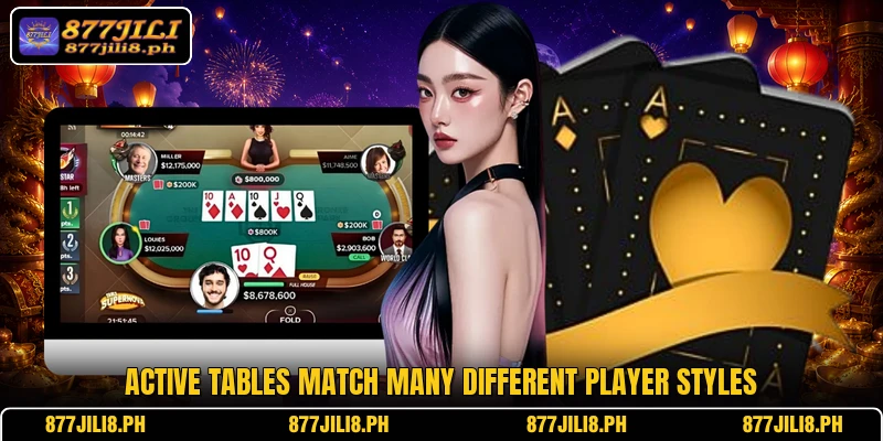 Active tables match many different player styles