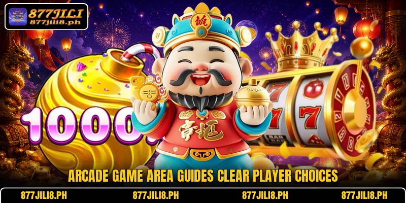 Arcade game area guides clear player choices