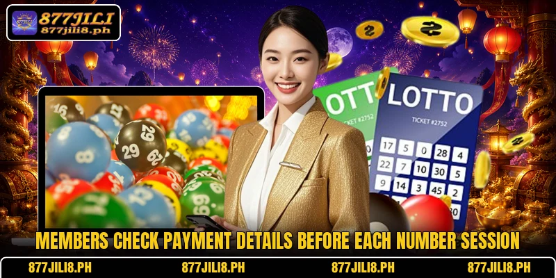 Members check payment details before each number session
