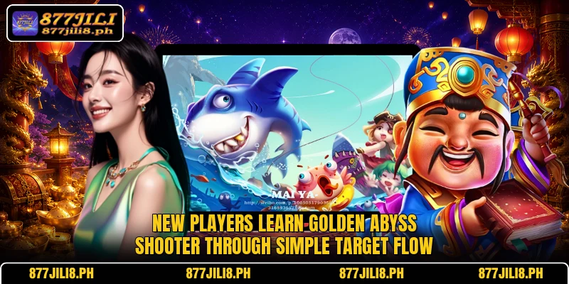 New players learn Golden Abyss Shooter through simple target flow