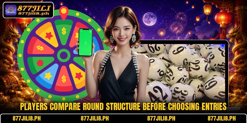 Players compare round structure before choosing entries