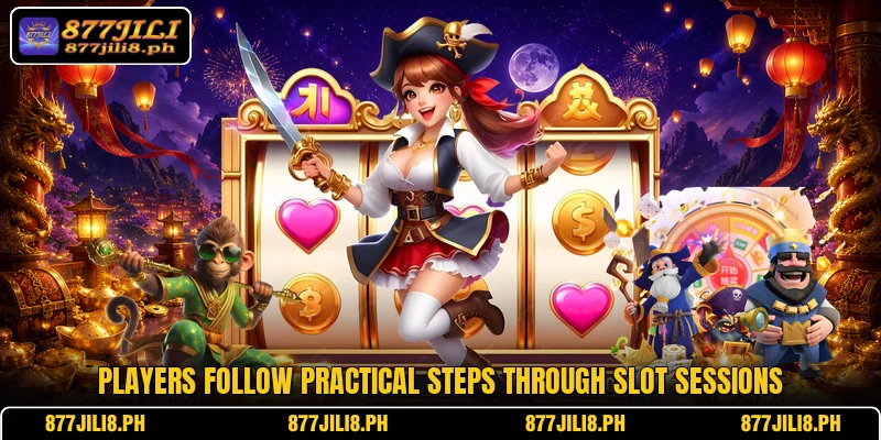Players follow practical steps through slot sessions