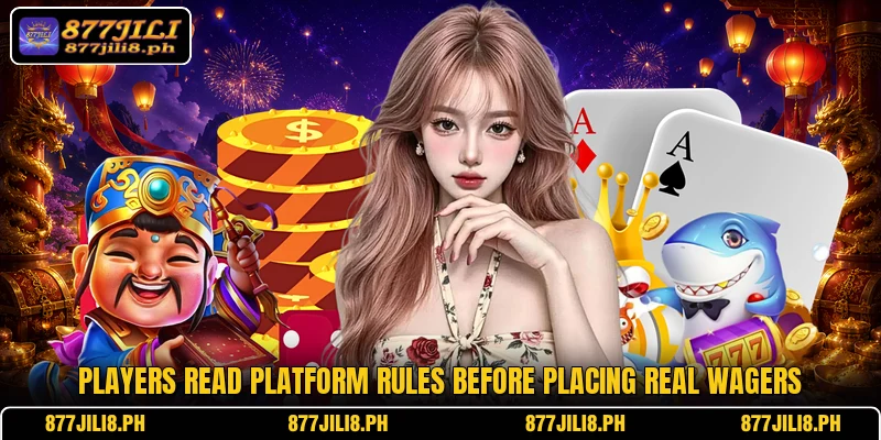 Players read platform rules before placing real wagers