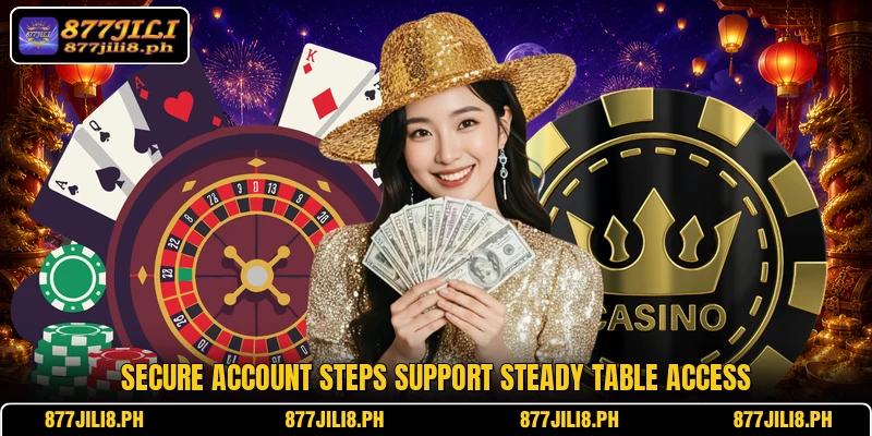 Secure account steps support steady table access